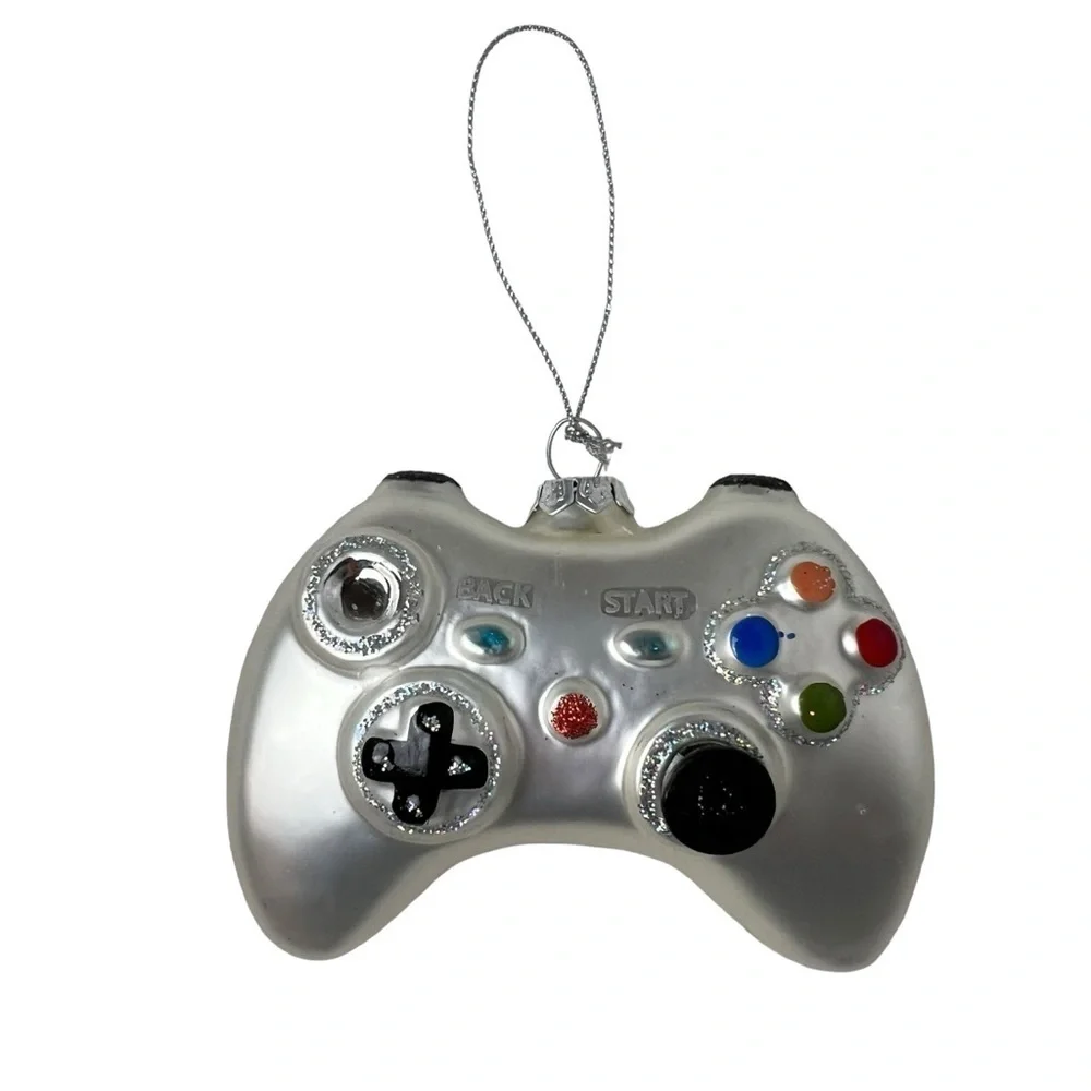 Retro Ornament Gamer Controller Video Game - Blown Glass Glitter Christmas Decor